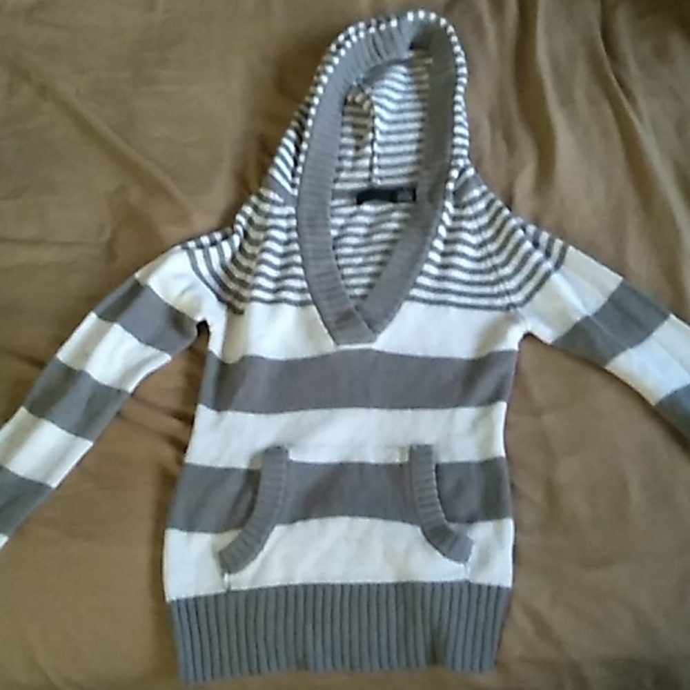 Striped hooded sweater